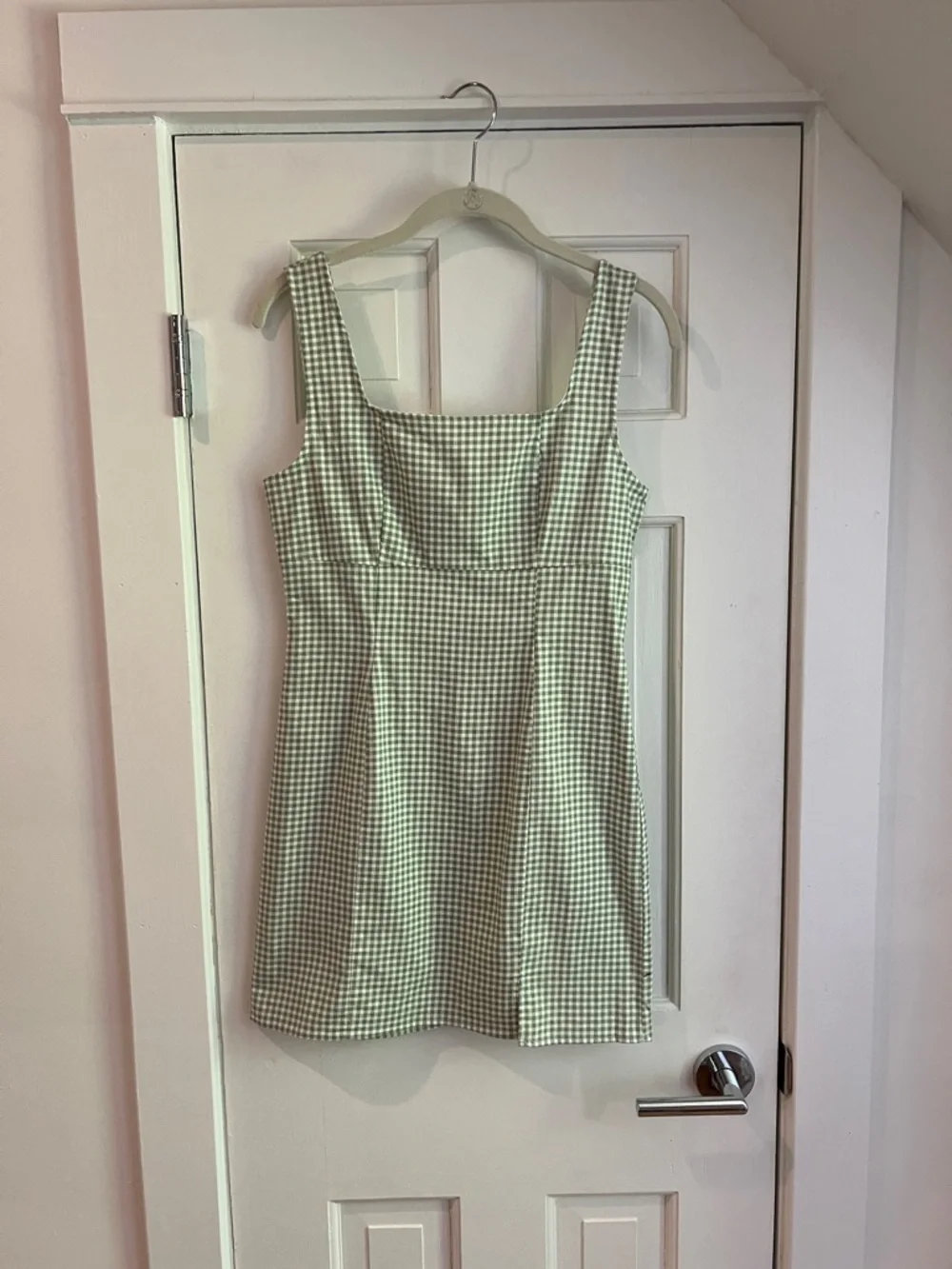 Lulu's Green and White Gingham Mini Dress - Picture 1 of 5
